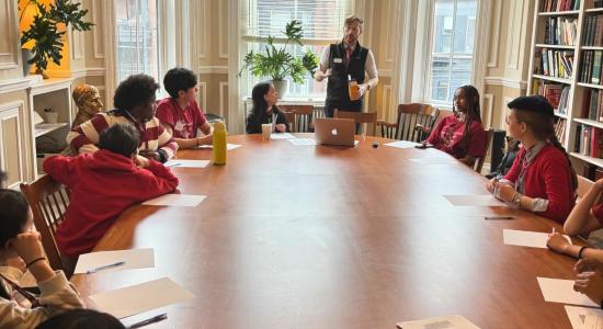 Aula de IB Diploma na escola Newman School Boston, EUA